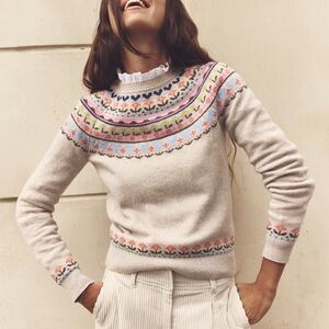 Boden Pastel Fair Isle Sweater